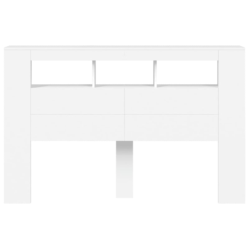 vidaXL fehér szerelt fa LED-es fejtámla 160x18,5x103,5 cm
