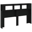 vidaXL fekete szerelt fa LED-es fejtámla 160x18,5x103,5 cm