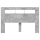 vidaXL betonszürke szerelt fa LED-es fejtámla 160x18,5x103,5 cm