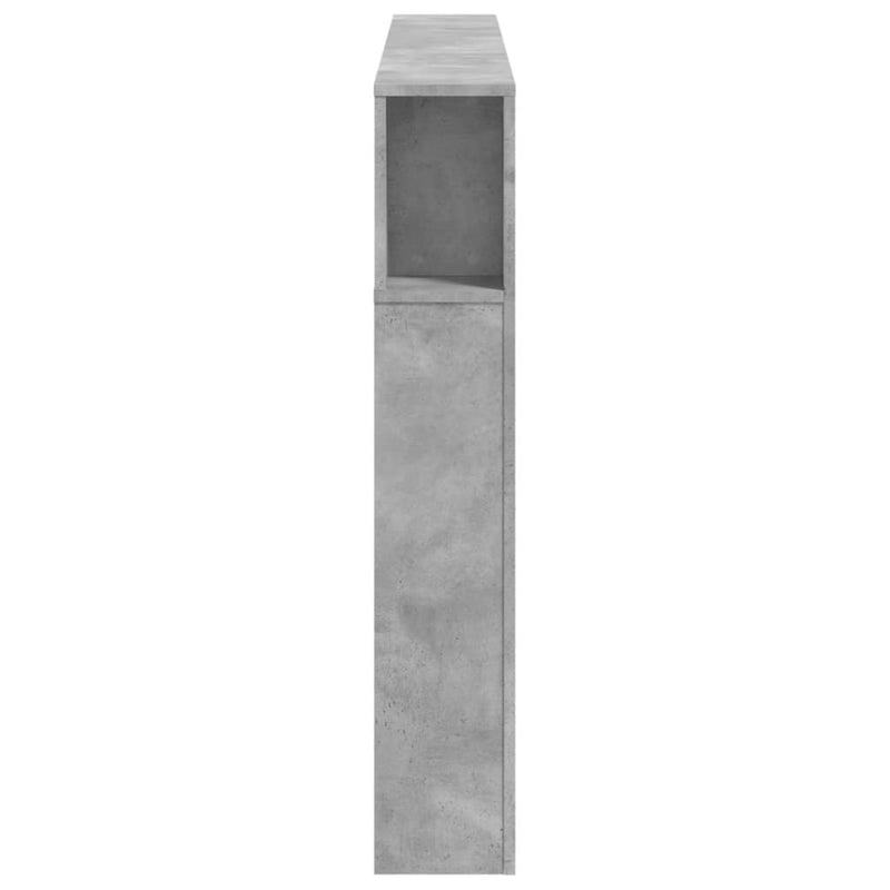 vidaXL betonszürke szerelt fa LED-es fejtámla 160x18,5x103,5 cm