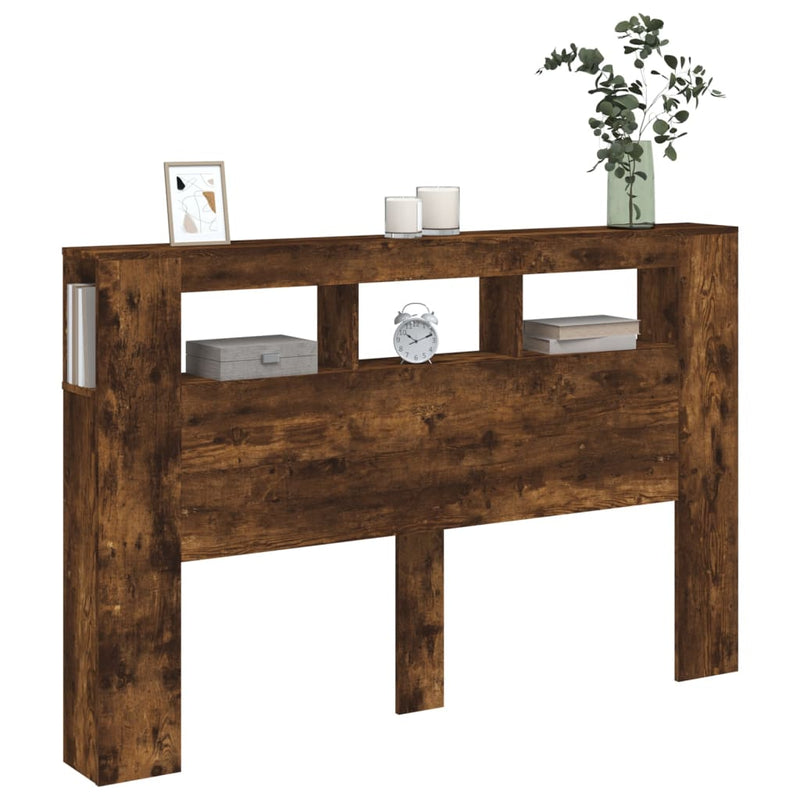 vidaXL sonoma tölgy színű szerelt fa LED-es fejtámla 160x18,5x103,5 cm
