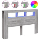 vidaXL szürke sonoma szerelt fa LED-es fejtámla 160x18,5x103,5 cm