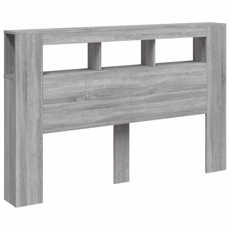 vidaXL szürke sonoma szerelt fa LED-es fejtámla 160x18,5x103,5 cm