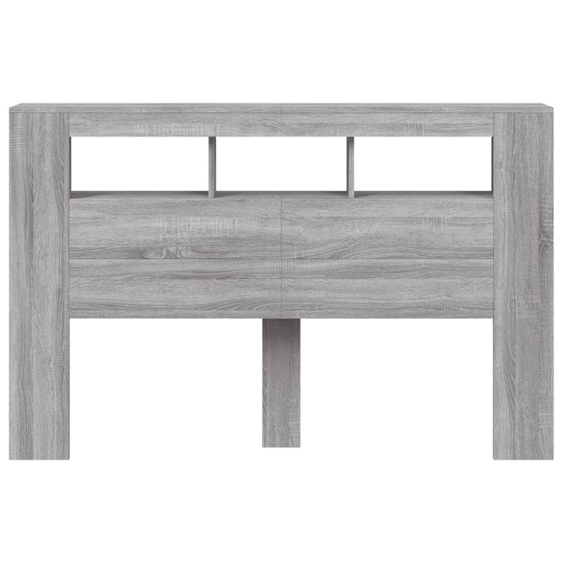 vidaXL szürke sonoma szerelt fa LED-es fejtámla 160x18,5x103,5 cm