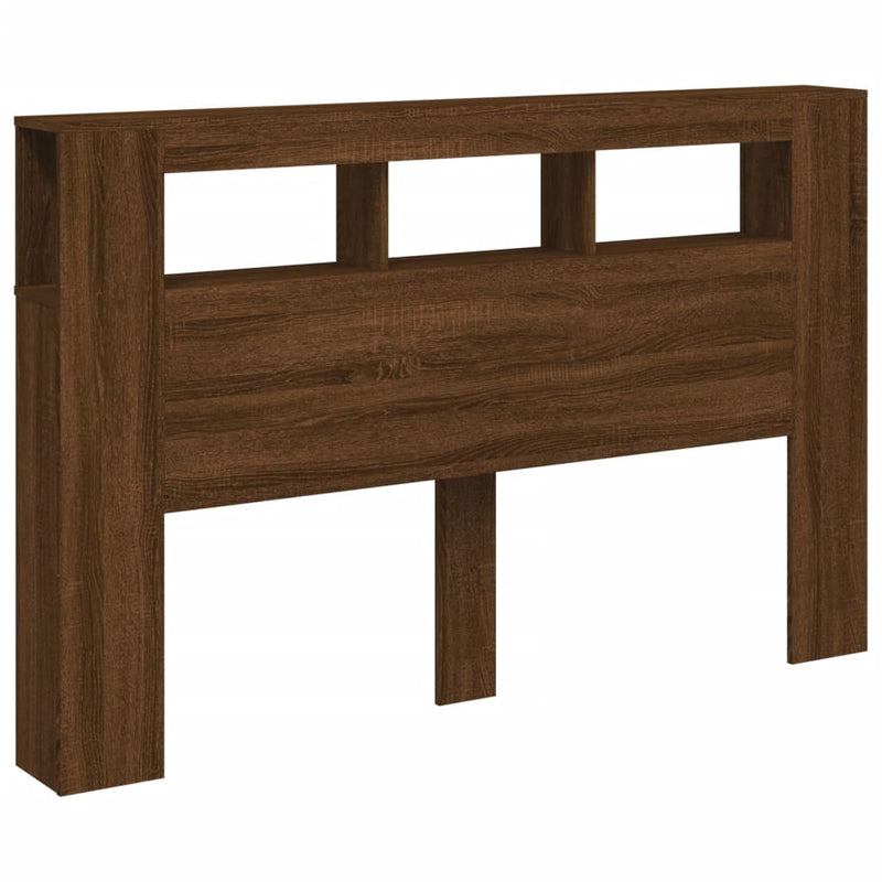 vidaXL barna tölgyszínű szerelt fa LED-es fejtámla 160x18,5x103,5 cm
