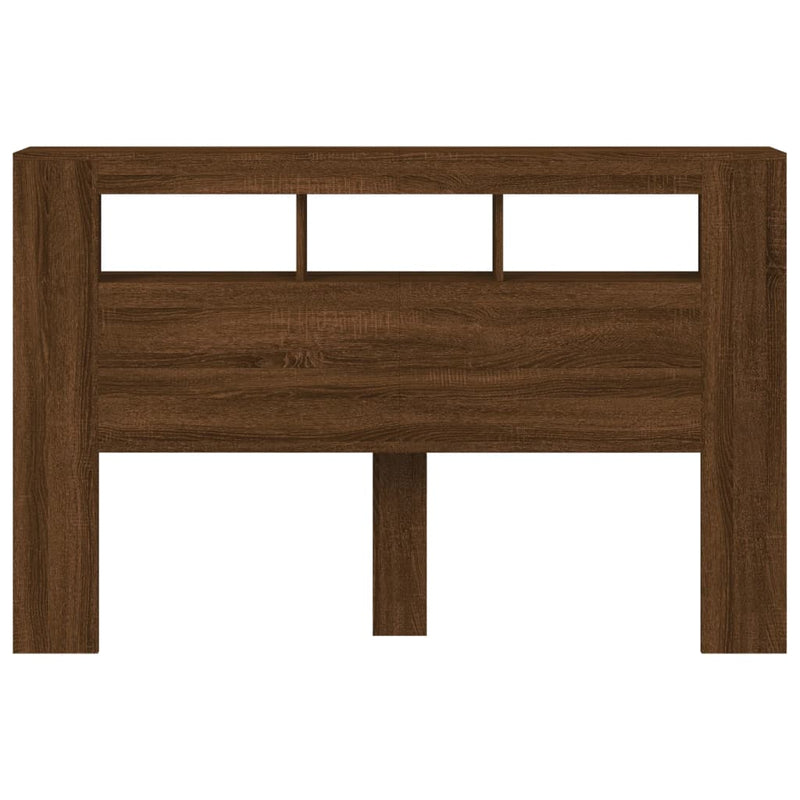 vidaXL barna tölgyszínű szerelt fa LED-es fejtámla 160x18,5x103,5 cm