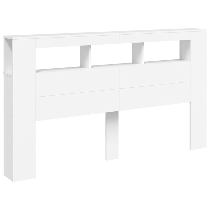 vidaXL fehér szerelt fa LED-es fejtámla 180x18,5x103,5 cm