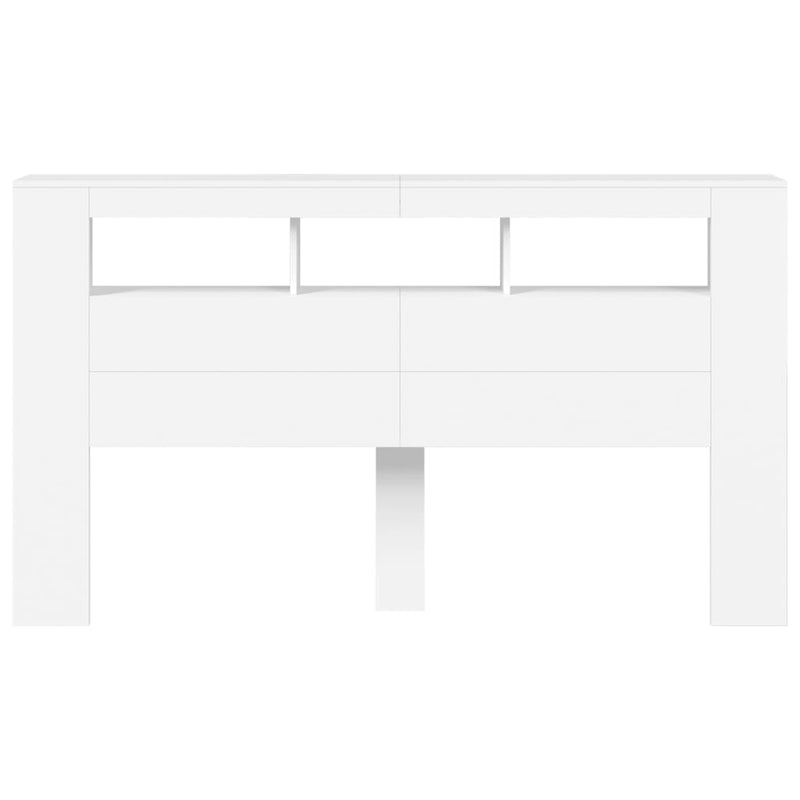 vidaXL fehér szerelt fa LED-es fejtámla 180x18,5x103,5 cm