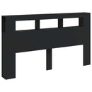 vidaXL fekete szerelt fa LED-es fejtámla 180x18,5x103,5 cm
