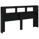 vidaXL fekete szerelt fa LED-es fejtámla 180x18,5x103,5 cm