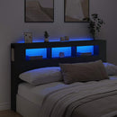vidaXL fekete szerelt fa LED-es fejtámla 180x18,5x103,5 cm