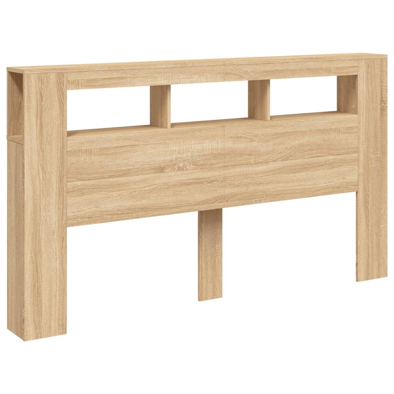 vidaXL sonoma tölgy színű szerelt fa LED-es fejtámla 180x18,5x103,5 cm