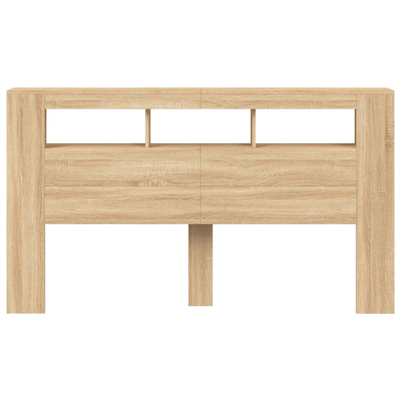 vidaXL sonoma tölgy színű szerelt fa LED-es fejtámla 180x18,5x103,5 cm
