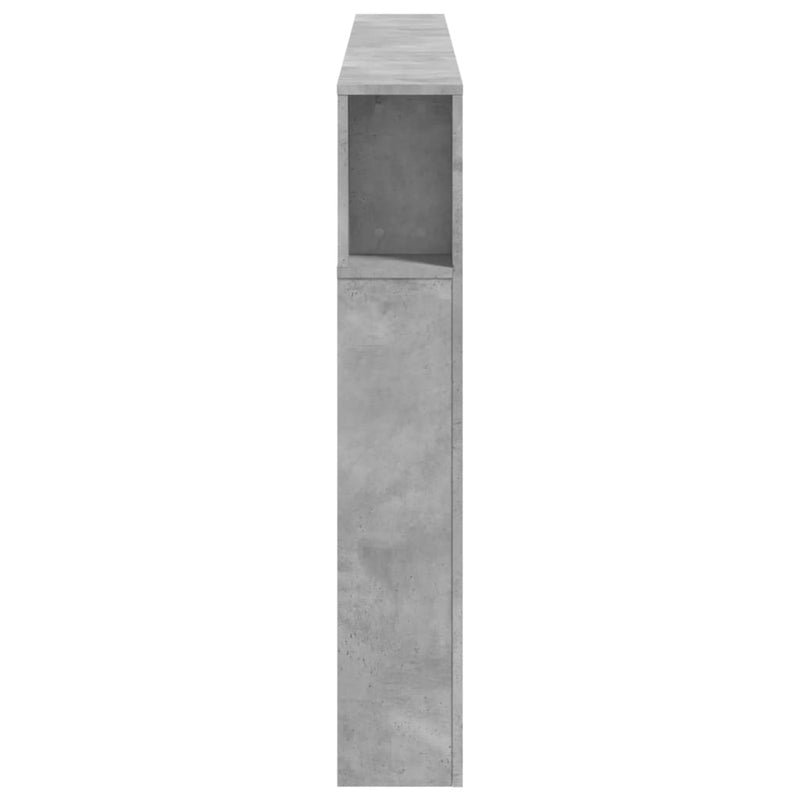vidaXL betonszürke szerelt fa LED-es fejtámla 180x18,5x103,5 cm