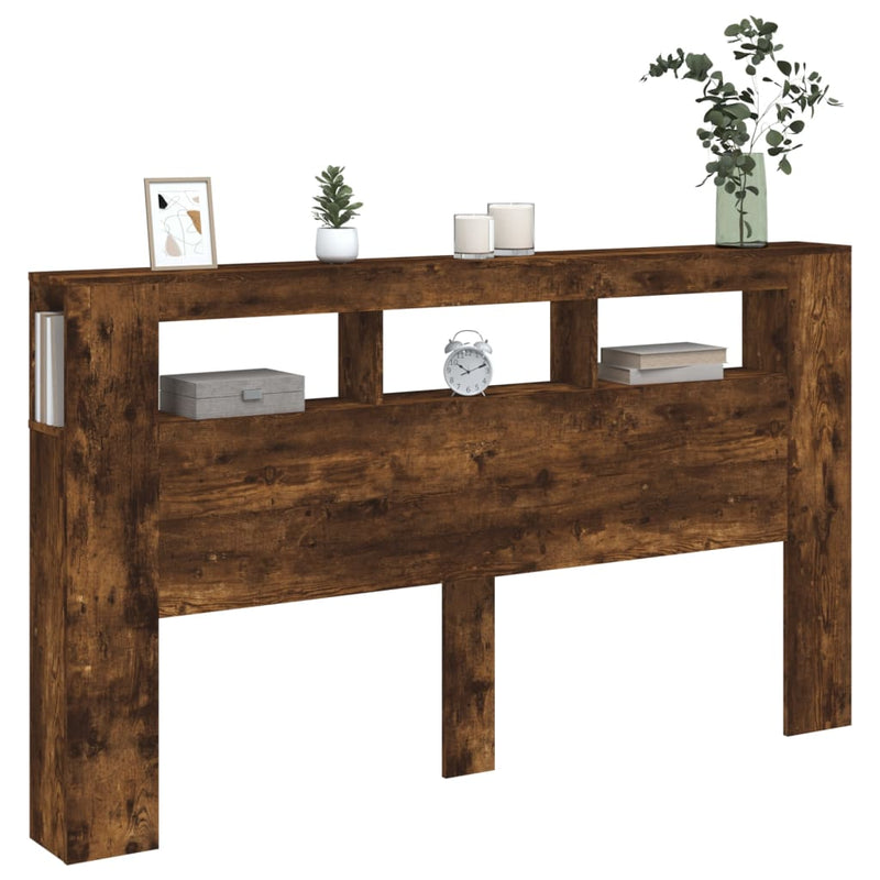 vidaXL sonoma tölgy színű szerelt fa LED-es fejtámla 180x18,5x103,5 cm