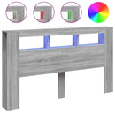 vidaXL szürke sonoma szerelt fa LED-es fejtámla 180x18,5x103,5 cm