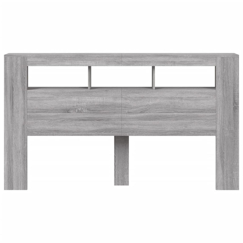 vidaXL szürke sonoma szerelt fa LED-es fejtámla 180x18,5x103,5 cm