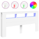 vidaXL fehér szerelt fa LED-es fejtámla 200 x 18,5 x 103,5 cm