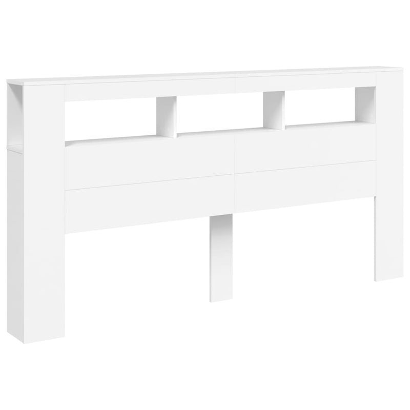 vidaXL fehér szerelt fa LED-es fejtámla 200 x 18,5 x 103,5 cm