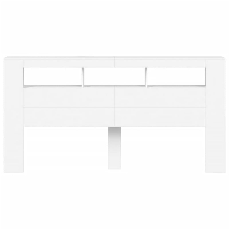 vidaXL fehér szerelt fa LED-es fejtámla 200 x 18,5 x 103,5 cm
