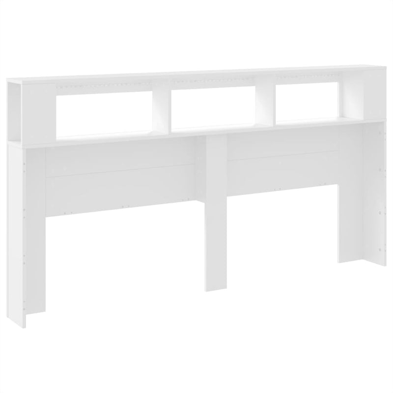 vidaXL fehér szerelt fa LED-es fejtámla 200 x 18,5 x 103,5 cm
