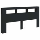 vidaXL fekete szerelt fa LED-es fejtámla 200 x 18,5 x 103,5 cm