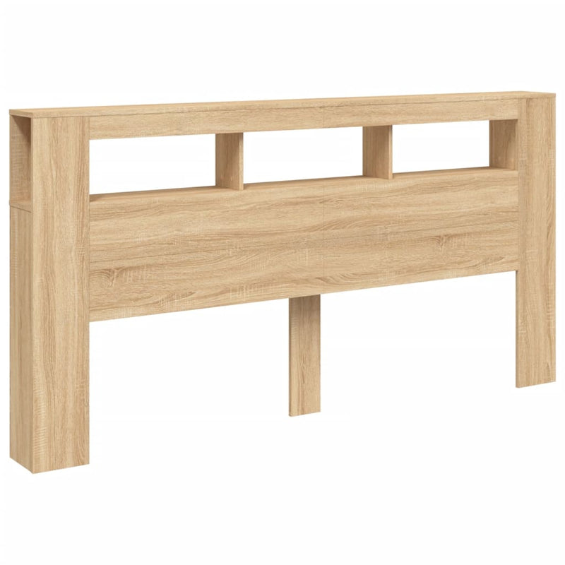 vidaXL sonoma tölgy színű szerelt fa LED-es fejtámla 200x18,5x103,5 cm