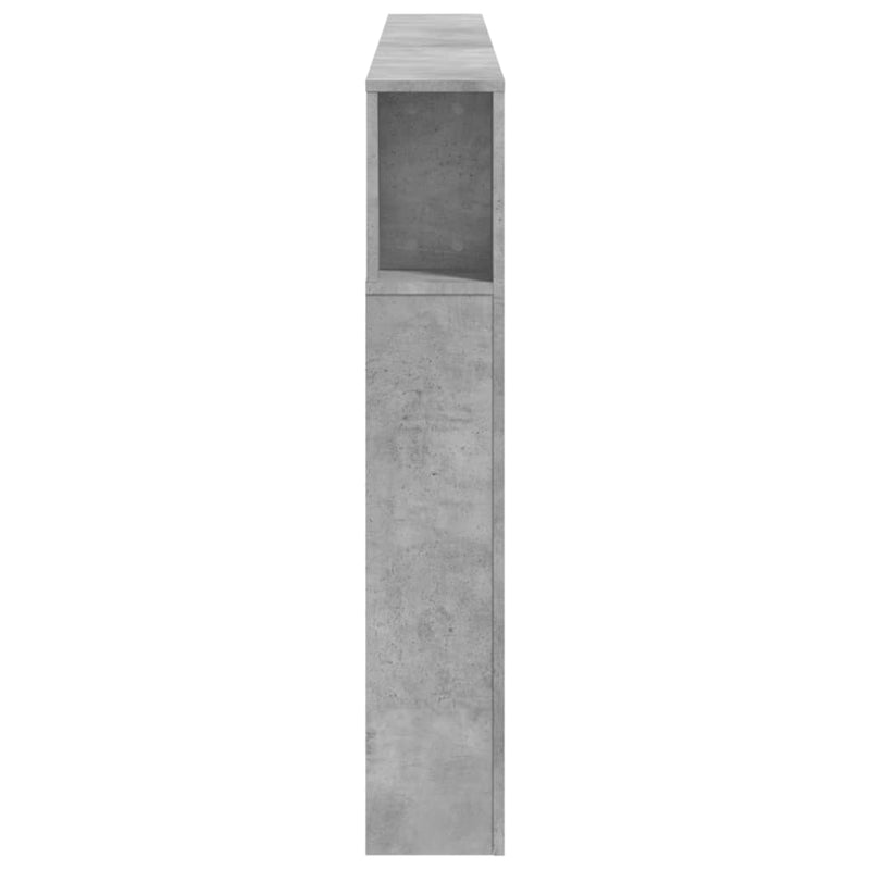 vidaXL betonszürke szerelt fa LED-es fejtámla 200 x 18,5 x 103,5 cm
