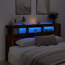 vidaXL füstös tölgy színű szerelt fa LED-es fejtámla 200x18,5x103,5 cm