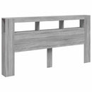 vidaXL szürke sonoma szerelt fa LED-es fejtámla 200 x 18,5 x 103,5 cm
