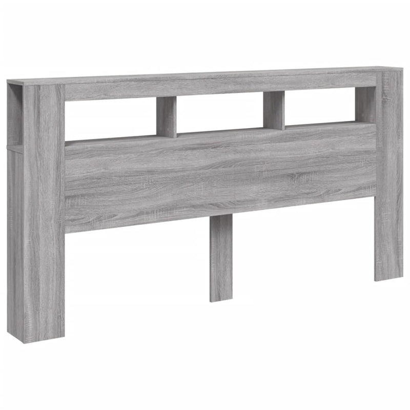 vidaXL szürke sonoma szerelt fa LED-es fejtámla 200 x 18,5 x 103,5 cm