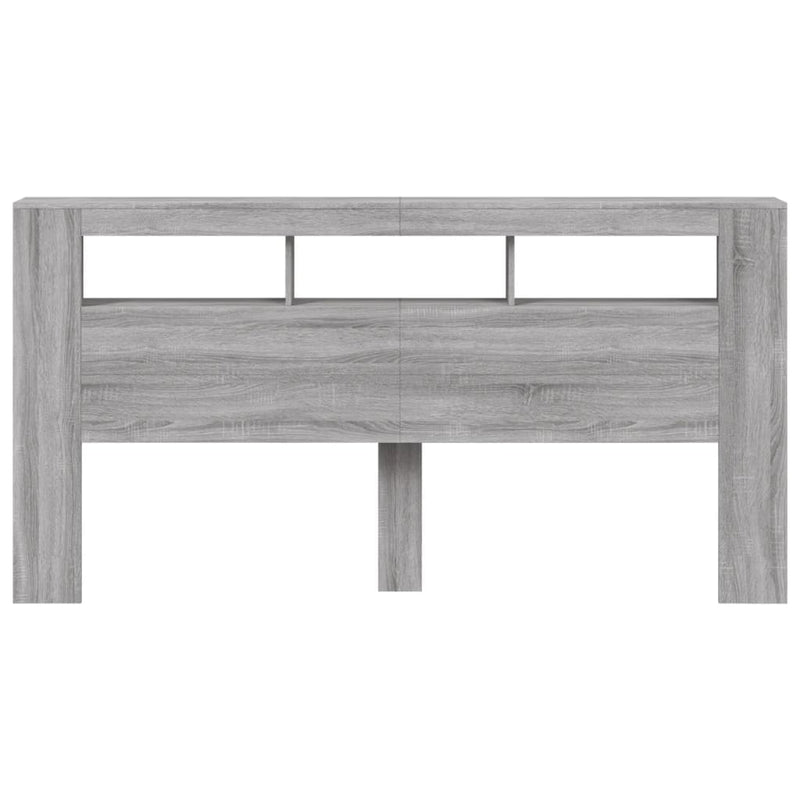 vidaXL szürke sonoma szerelt fa LED-es fejtámla 200 x 18,5 x 103,5 cm