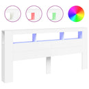 vidaXL fehér szerelt fa LED-es fejtámla 220x18,5x103,5 cm