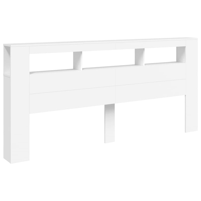 vidaXL fehér szerelt fa LED-es fejtámla 220x18,5x103,5 cm