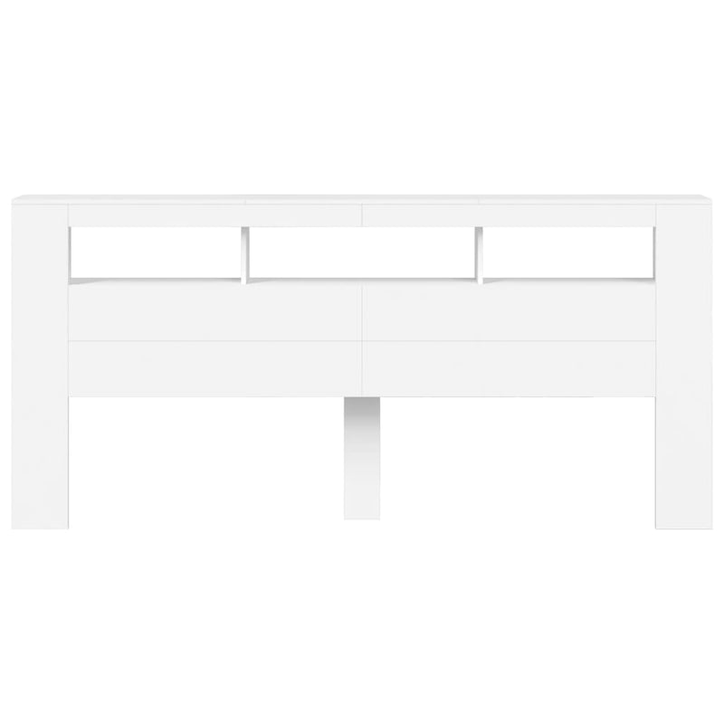 vidaXL fehér szerelt fa LED-es fejtámla 220x18,5x103,5 cm