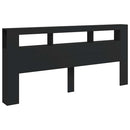 vidaXL fekete szerelt fa LED-es fejtámla 220x18,5x103,5 cm