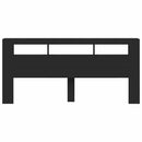 vidaXL fekete szerelt fa LED-es fejtámla 220x18,5x103,5 cm