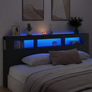 vidaXL fekete szerelt fa LED-es fejtámla 220x18,5x103,5 cm