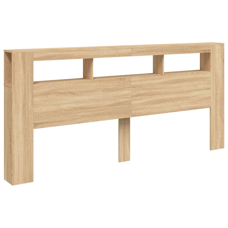 vidaXL sonoma tölgy színű szerelt fa LED-es fejtámla 220x18,5x103,5 cm