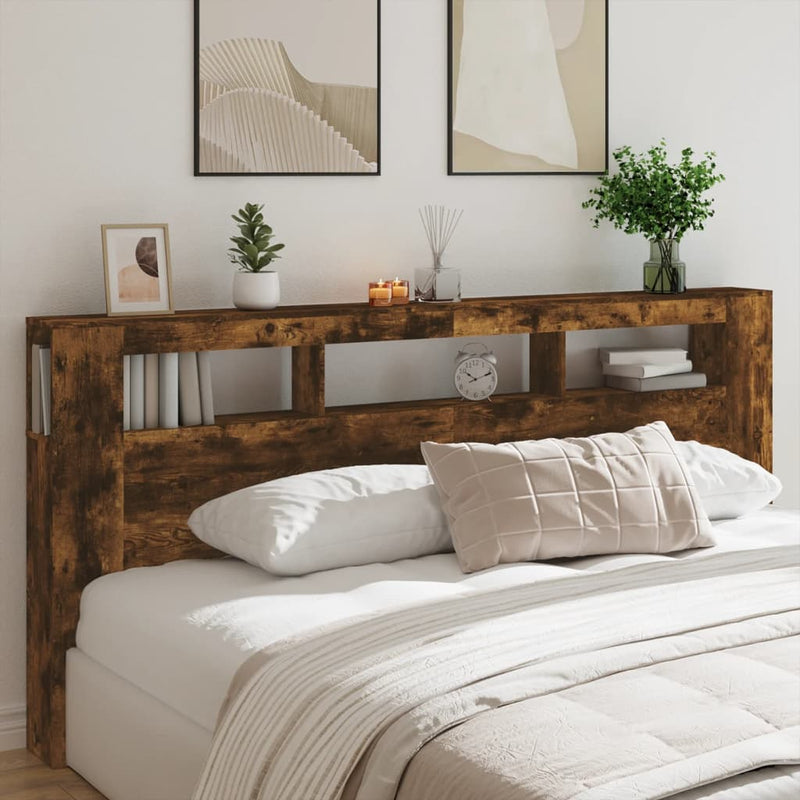 vidaXL sonoma tölgy színű szerelt fa LED-es fejtámla 220x18,5x103,5 cm