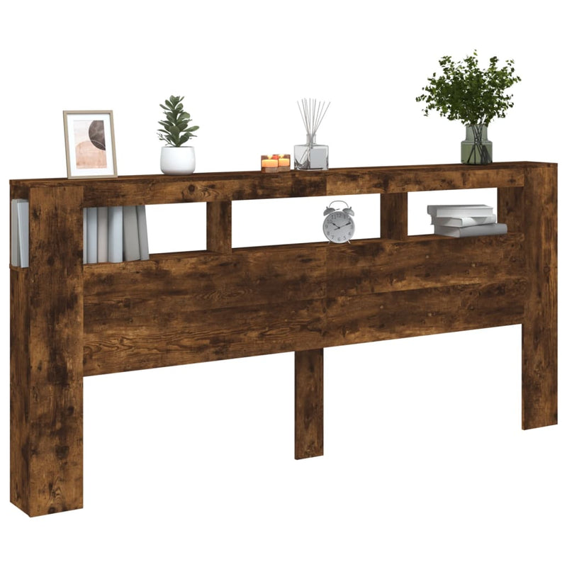 vidaXL sonoma tölgy színű szerelt fa LED-es fejtámla 220x18,5x103,5 cm
