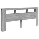 vidaXL szürke sonoma szerelt fa LED-es fejtámla 220 x 18,5 x 103,5 cm
