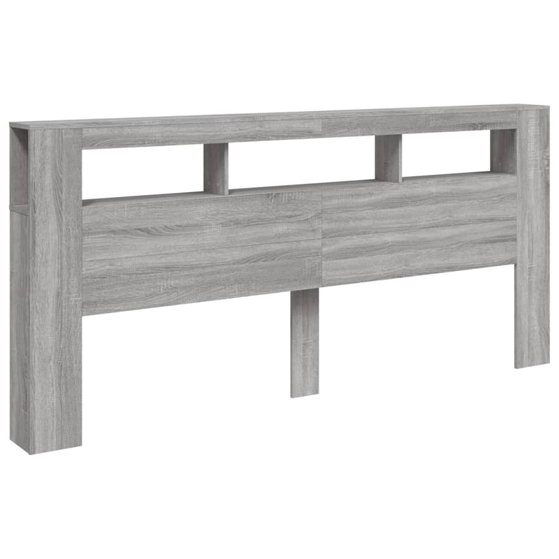 vidaXL szürke sonoma szerelt fa LED-es fejtámla 220 x 18,5 x 103,5 cm
