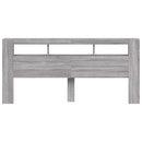vidaXL szürke sonoma szerelt fa LED-es fejtámla 220 x 18,5 x 103,5 cm