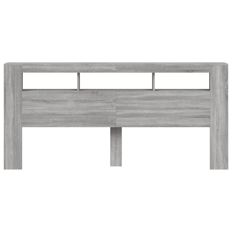 vidaXL szürke sonoma szerelt fa LED-es fejtámla 220 x 18,5 x 103,5 cm