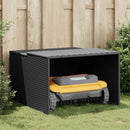 vidaXL fekete polyrattan robotfűnyíró garázs 86 x 90 x 52/57 cm