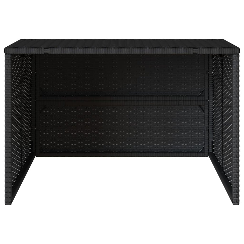 vidaXL fekete polyrattan robotfűnyíró garázs 86 x 90 x 52/57 cm