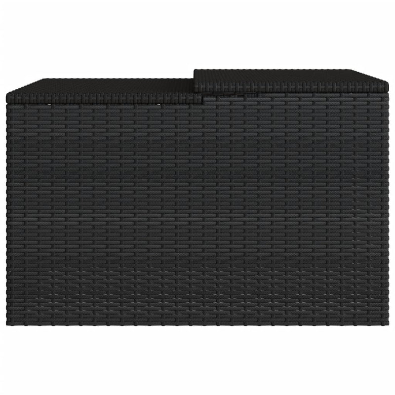 vidaXL fekete polyrattan robotfűnyíró garázs 86 x 90 x 52/57 cm