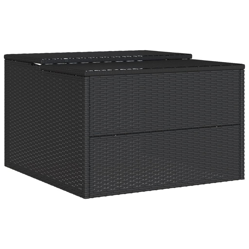 vidaXL fekete polyrattan robotfűnyíró garázs 86 x 90 x 52/57 cm