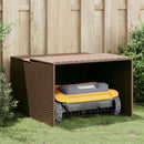 vidaXL barna polyrattan robotfűnyíró garázs 86 x 90 x 52/57 cm